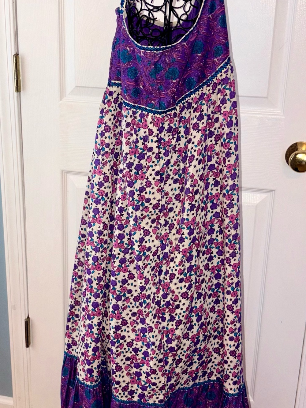 Natural Life Bohemian Floral Maxi Dress in Purple and Cream - Picture 4 of 8